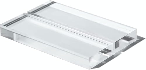 UNIQOOO 4" Clear Acrylic Stand | 6 Pack 3mm Slot Wedding Sign Holders, Perfect for Wedding, Table Number, Exhibition, Office, Restaurant, Business