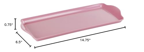 Calypso Basics Reston Lloyd Melamine Tidbit Tray, Pink (06601) - color: Pink, size: 14.7" x 6.5" x 0.8"