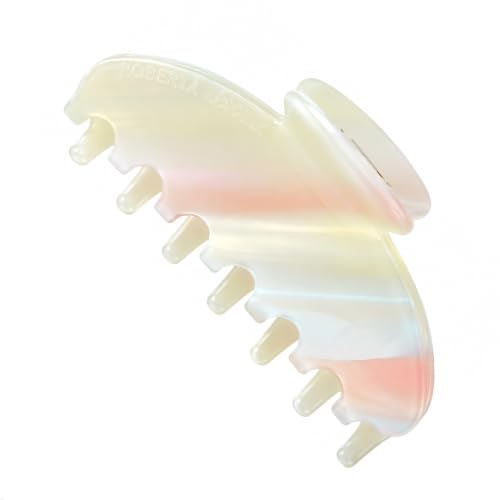 Luxury whitepink Hair Claw Clip Premium Acetate Strong Hold 4 Inch - color: Light white