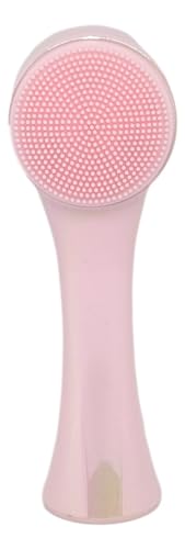 CALA Dual-Action Facial Cleansing Brush, Iridescent Pink, Soft Silicone and Microfine Bristles