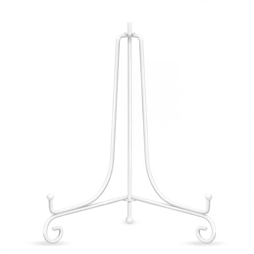 Artliving (2 pack 10" Iron Large Plate Stand, White Iron Easel Plate Display Photo Holder Stand, Displays Picture Frames, Cookbooks, Decorative Plates, Tablets and Art - size: 10 inch(2 pack)