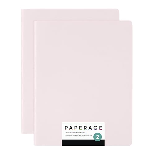 PAPERAGE Soft Cover Lined Journal Notebook, 2 Pack, (Pink Blush), 100 Pages, Large 7.5 inches x 9.5 inches, College Ruled, Ideal for Note Taking & Travel Journal - color: Pink Blush, style: Lined 100pgs (2 Pack)