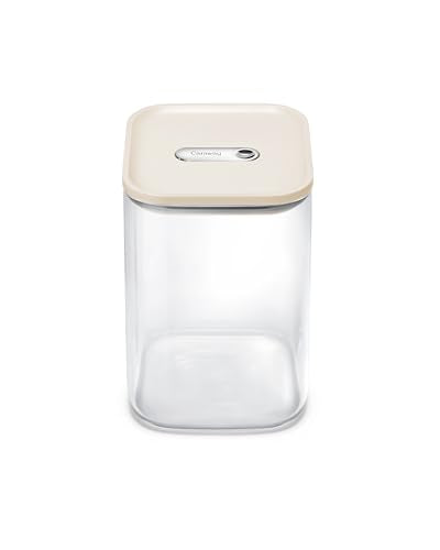 Caraway 4 qt Glass Airtight Food Storage Container with Lid - color: Cream, size: 4qt Container
