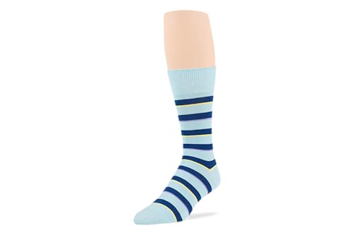 7BIGSTARS Men Cotton Patterned Crew Dress Socks 4-6 Pack, L 9-12 - color: 04b - Estate Blue, Light Blue (A46)