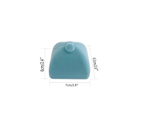 Premium Grade Aqua Velvet Jewelry Case for Two Rings Wedding Rings Double Rings Storage Box Classic Modern Unique - color: Couple Double Rings Case