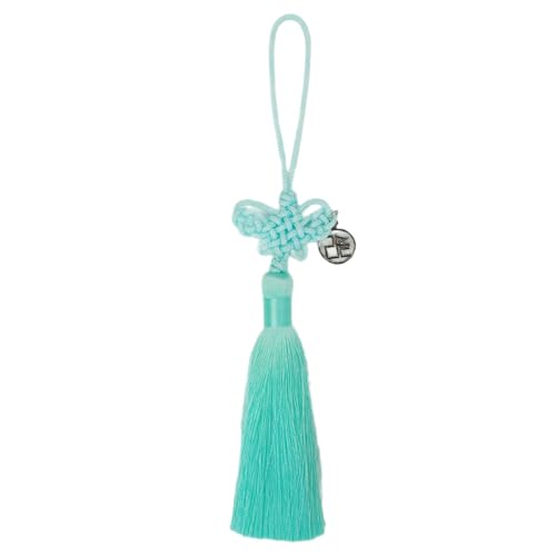 Korean Butterfly Norigae Tassel Charm, Traditional Knot Accessory Keychain, Hanbok Ornament Gift, 10 Colors (Sky) - color: Sky