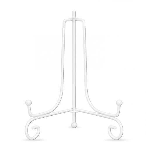 Artliving Metal Plate Stands for Display - 6-Inch Adjustable Easel Holders for Decorative Plates, Picture Frames and Books - White (2-Pack) - size: 6 inch(2 pack)