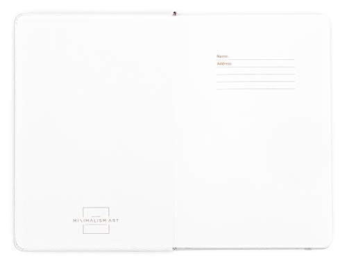 Minimalism Art, Premium Hard Cover Notebook Journal, Classic 5" x 8.3", 122 Numbered Pages, Gusseted Pocket, Ribbon Bookmark, Extra Thick Ink-Proof Paper 120gsm, San Francisco (Plain, White) - color: White, style: Minimalist