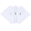 Initial Handkerchief for Men, Monogrammed Boxed 3 Piece Set,100% Cotton - color: I Initial