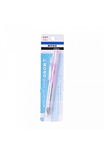 Tombow Mechanical Pencil, Monograph Clear Color 0.5mm, Clear Pink (DPA-138E) - color: Pink, style: Modern