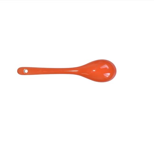 6 pcs Porcelain Egg Spoons Tea Spoon Ceramic Spoons 4.7 inch Coffee Dessert Yogurt Tea Milky Orange - style: Orange