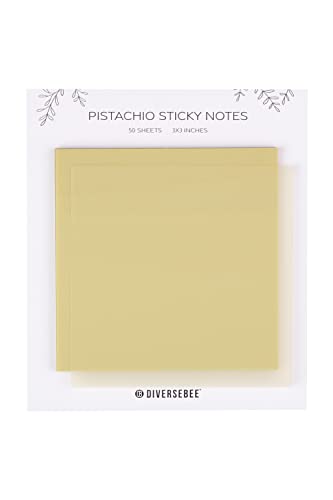 DiverseBee 50 Sheets Pastel Transparent Sticky Notes, 3x3” Clear Sticky Tabs, Translucent Page Flags Book Markers Stickers, Planner Accessories, Bible Journaling Study School Supplies (Pistachio) - color: Pistachio