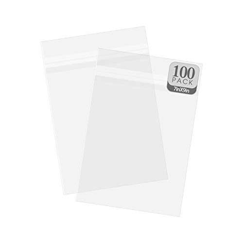 Golden State Art 7x9 Inch Crystal Sealed Clear Plastic Sleeves,100 Pack - size: 7 x 9