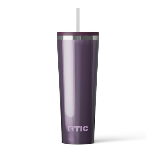 RTIC 28oz Everyday Tumbler, Insulated, Ceramic Lined, Plum Glitter - color: Plum Glitter, size: 28 Ounces