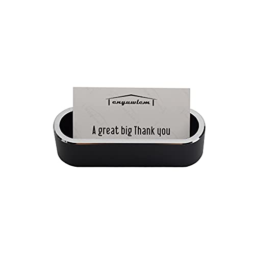 Metal Desktop Card Holder for Desk Stylish Aluminum Alloy Business Card Display Stand for Men Office Black 1 Pack - color: Black