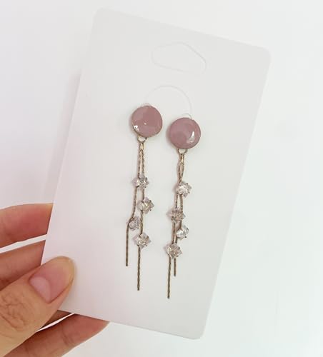100 Set Keychain Display Cards with Bags,Jewelry Packaging Blank Hanging Cards for Selling - color: White 2.7"x4.7"