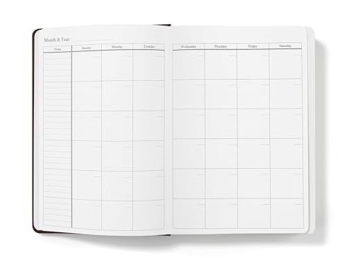 Wykeham's Executive 2026 Undated Daily Journal Planner – Customization Available (Personalized Conker, 8.5"×5.5") - color: Personalized Conker