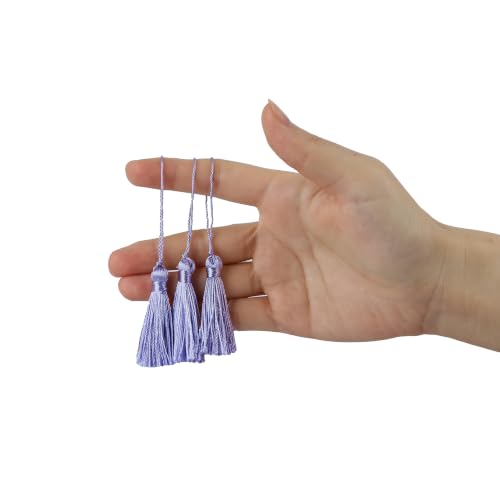 48Pcs Mini Bookmark Tassels Handmade Keychain Silky Tassel - color: 38# Purple