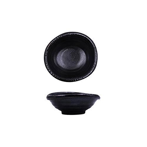 Colias Wing 3.5 Inch Simple Style Single Color Stylish Design Multipurpose Porcelain Side Dish Bowl Seasoning Dishes Soy Dipping Sauce Dishes-Set of 5-Black - color: Set-of-5-TypeC