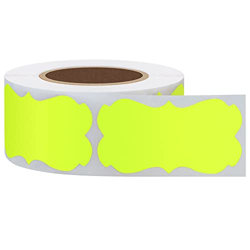 1.25 x 2.28 Inch Fluorescent Yellow Christmas Gift Tags Holiday Present Stickers 300 Total Labels (Fluorescent Yellow) - color: Fluorescent Yellow