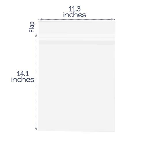 Golden State Art 11x14 Inch Crystal Sealed Clear Plastic Sleeves,100 Pack - size: 11-3/8 x 14-3/16