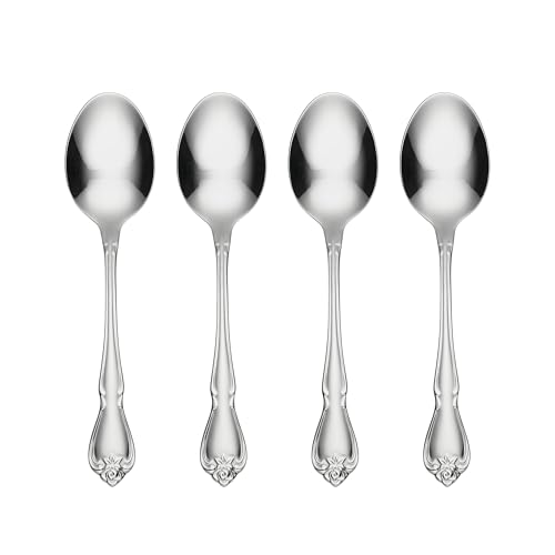 Oneida True Rose Dinner Spoons Silverware Set for 4, Flatware - style: Dinner Spoons, Set of 4