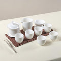KEYDUACU Gaiwan Tea Set,Chinese Gongfu Tea Set,Portable for Adults,Home - style: Home-White