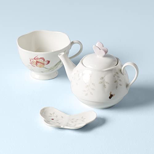 Lenox 6083927 Butterfly Meadow Teapot with Lid, White - style: Teapot with Lid, White