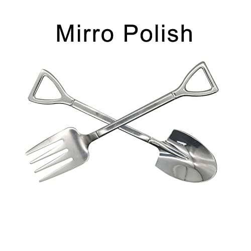 6Pcs 6.1inch Shovel Spoons Fork Set 18/10(304) Stainless Steel