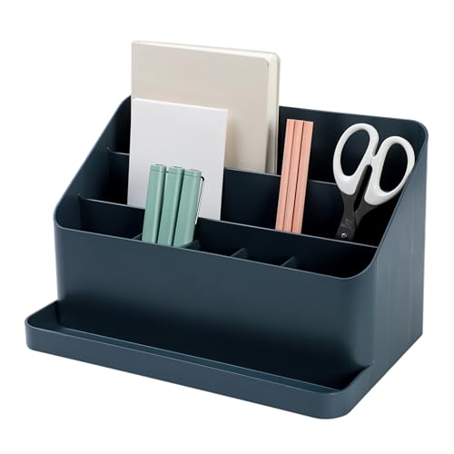 BLUE GINKGO Desk Organizer, Office Supplies, Blue, Made in Korea - color: Prussian Blue, size: ORGANIZER