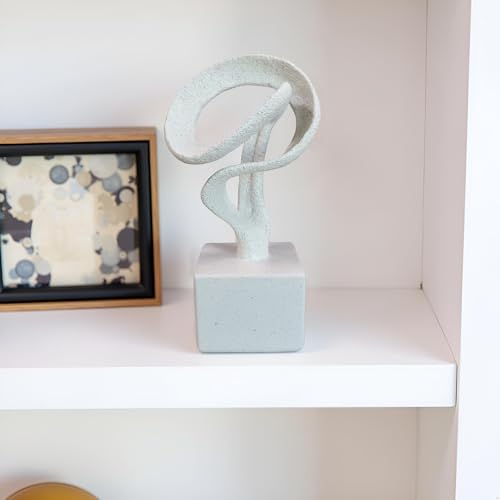 11.5" Modern Musical Note Decorative Sculpture, Abstract Musical Note Trophy Sculptures,Home Decor,Coffee Table Statues,Shelf Top Decor Aesthetics,Dining Living Room Desk Decor - color: 11.42"light Gray-square Base