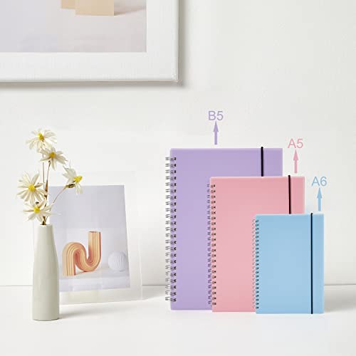 3 Pack Spiral Wide Ruled Notebook B5 Size 7.6"x10" - size: B5 (7.6"x10"), style: Wide Ruled