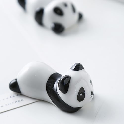 Panda Chopsticks Set with Rest, Reusable Fiberglass Non-Slip, Gift Box