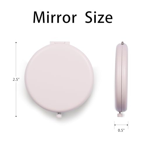 Compact Mirror for Purse, Metal Round Shell, Double-Sided 1X/2X Magnifying, Portable Travel Makeup Mirror, Mini Pocket Mirror, Light Salmon,4 Packs - color: Light Salmon