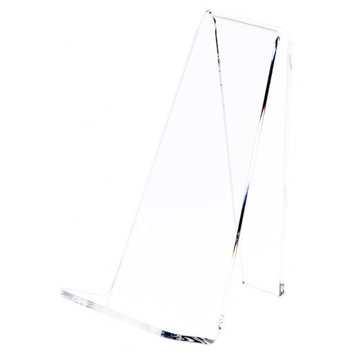 Plymor Clear Acrylic Book Easel with 1.25" Flat Ledge, 2.375" W x 3.25" D x 4" H - size: 2.375" x 3.25" x 4"