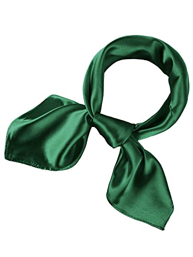 SATINIOR Square Neck Scarf Women - color: Navy Green, size: 23.6 x 23.6 inches