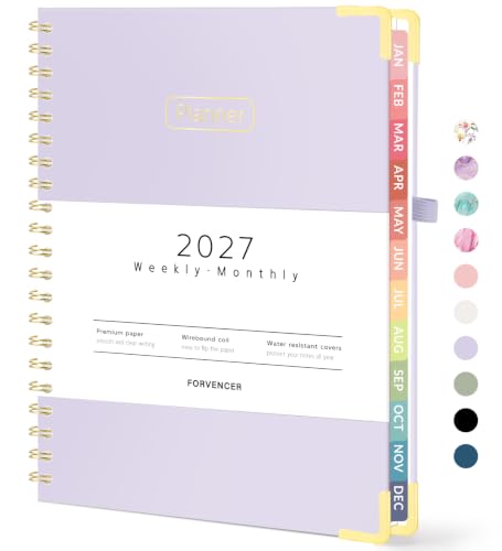 Forvencer 2027 Planner, Hardcover Calendar Planner Jan - Dec 2027, 8.5"x11" - color: Purple, size: 8.5"x11" (Jan 2027 - Dec 2027)