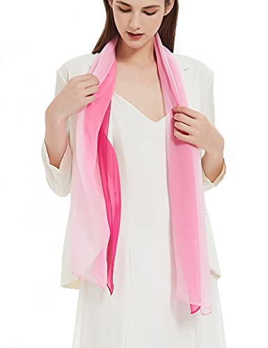 PANTONIGHT Long Chiffon Sheer Scarf Gradient Shaded Colors Lightweight Scarf For Womens - color: Col 701