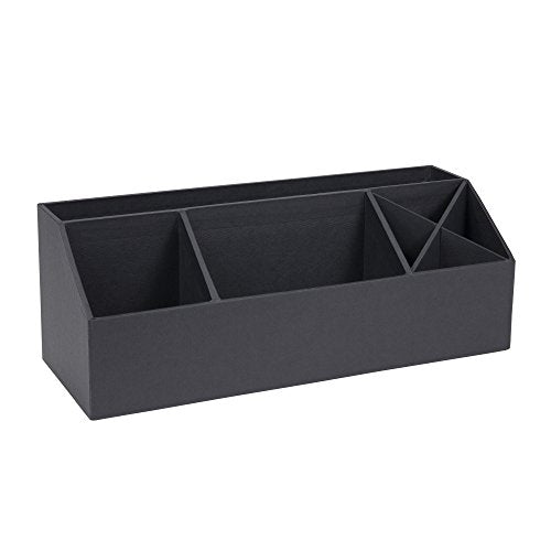 Bigso Elisa Desktop Organizer - Durable Office Desk Organizer with 7 Compartments for Office Supplies and Accessories - 13.1 in x 4.9 in x 4.9 in - Dark Gray - color: Dark Gray