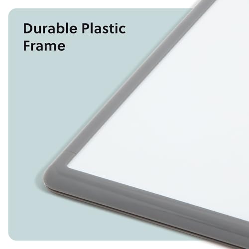 U Brands Contempo Magnetic Dry Erase Board White Board, 11" x 14", Gray Modern Frame, Includes Magnet and Marker - color: Gray