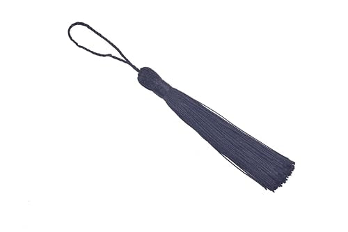 KONMAY 20pcs 3.5'' Small Silky Soft Craft Mini Bookmark Tassels with Loops for Jewelry Making, Gift Wrapping, Zipper Pull, Home Decor(Black) - color: Black
