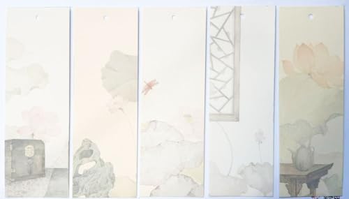 Easyou Handmade Red Xuan Paper for Spring Festival Words Customs Blessing (Bookmark Lotus) - color: Bookmark lotus