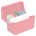 H4D 3x5 Index Card Holder with 100 Index Cards and 25 Dividers, Light Pink - color: Light Pink, size: 3"x5"