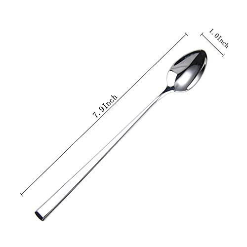 Iced Tea Spoons,18/10 Stainless Steel Stirring Spoon, set of 6,7.9 Inch - size: 6-piece