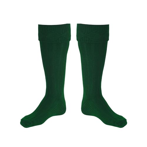 Scottish Bubbles And Square Kilt Hose for Men, Ribbed Socks for USA Shoe Sizes - color: Green, size: X-Large
