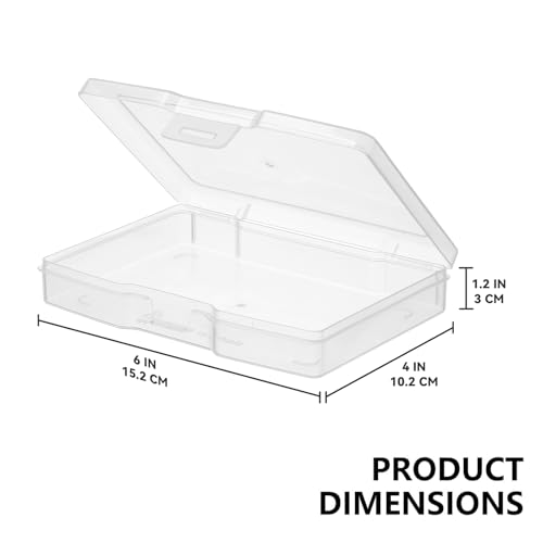 novelinks 6 Pcs 4"x6" Plastic Photo Storage Boxes with Tray (Clear 1Pack) - color: Clear