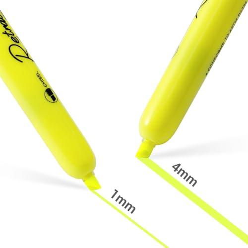 WRITECH Retractable Highlighters Chisel Tip: Fluorescent Yellow Ink Highlighter Marker Pens No Bleed & Smear Pack for Home School Office (12ct Yellow) (Pack of 2) - color: Yellow, size: 1 Count (Pack of 24)