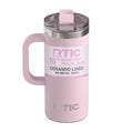 RTIC 16oz Road Trip Travel Mug with Lid and Handle, Ceramic Lined, Pale Pink - color: Pale Pink, size: 16 Ounces