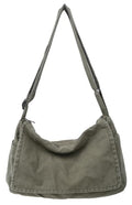Messenger Bag for Women Men Satchel Bag Canvas Crossbody Shoulder Bag Casual Sling Bag - color: Green