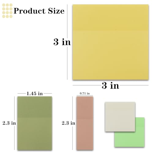 YOUDEFUL Translucent Sticky Notes,Clear Sticky Notes in 3 Sizes - size: Square Yellow